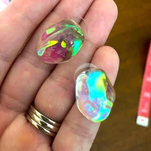 Iridescent resin earrings